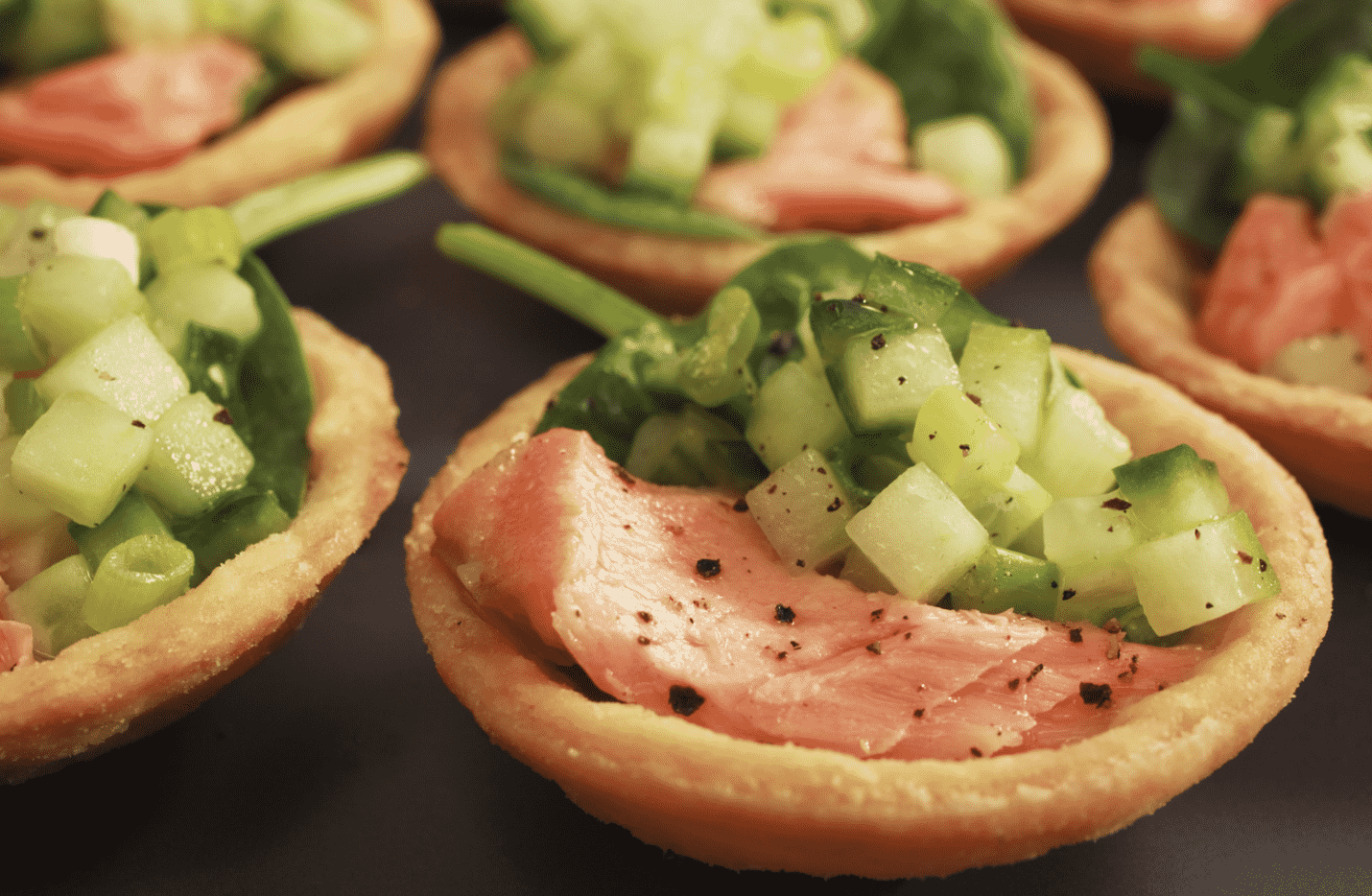 Smoked Salmon & Cucumber Tarts